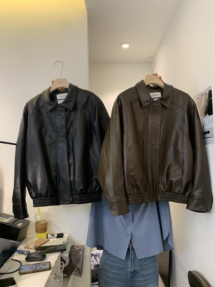 OUVIR東大門㊣實拍女士新品職業時尚熱賣人氣休閑夾克皮革鏤空O.V.R/OUVIR夾克