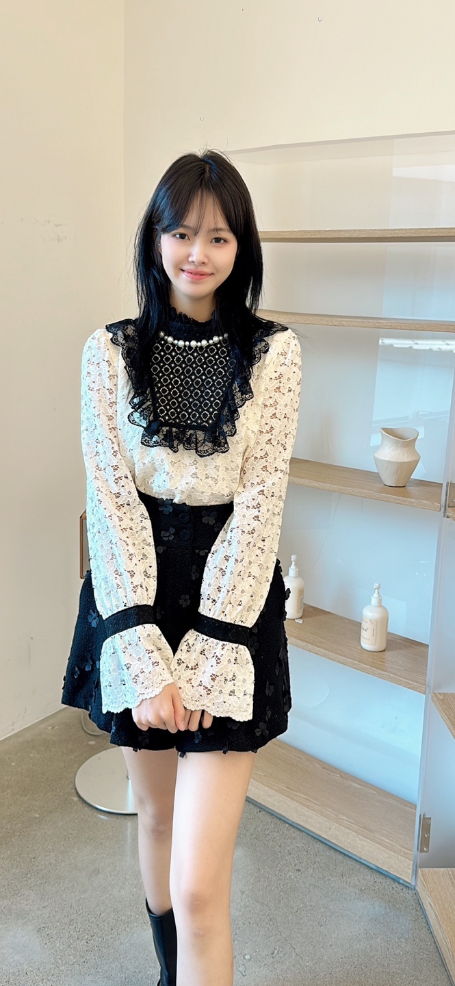 YARD韓國直郵㊣女士新款25秋冬人氣休閑推薦襯衫蕾絲衫荷葉邊YARD襯衫/蕾絲衫