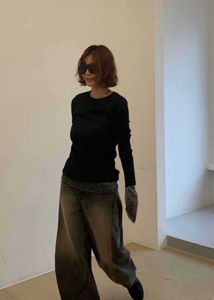 PARIS MATCH東大門㊣實拍女裝新款熱賣推薦25秋冬職業長袖T恤PARIS MATCH長袖T恤
