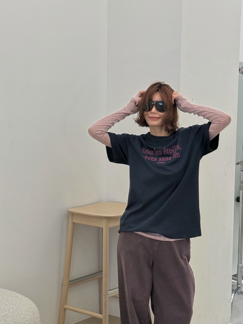 PARIS MATCH東大門㊣直郵女士新品人氣25秋冬真品休閑熱賣T恤PARIS MATCHT恤圖色3