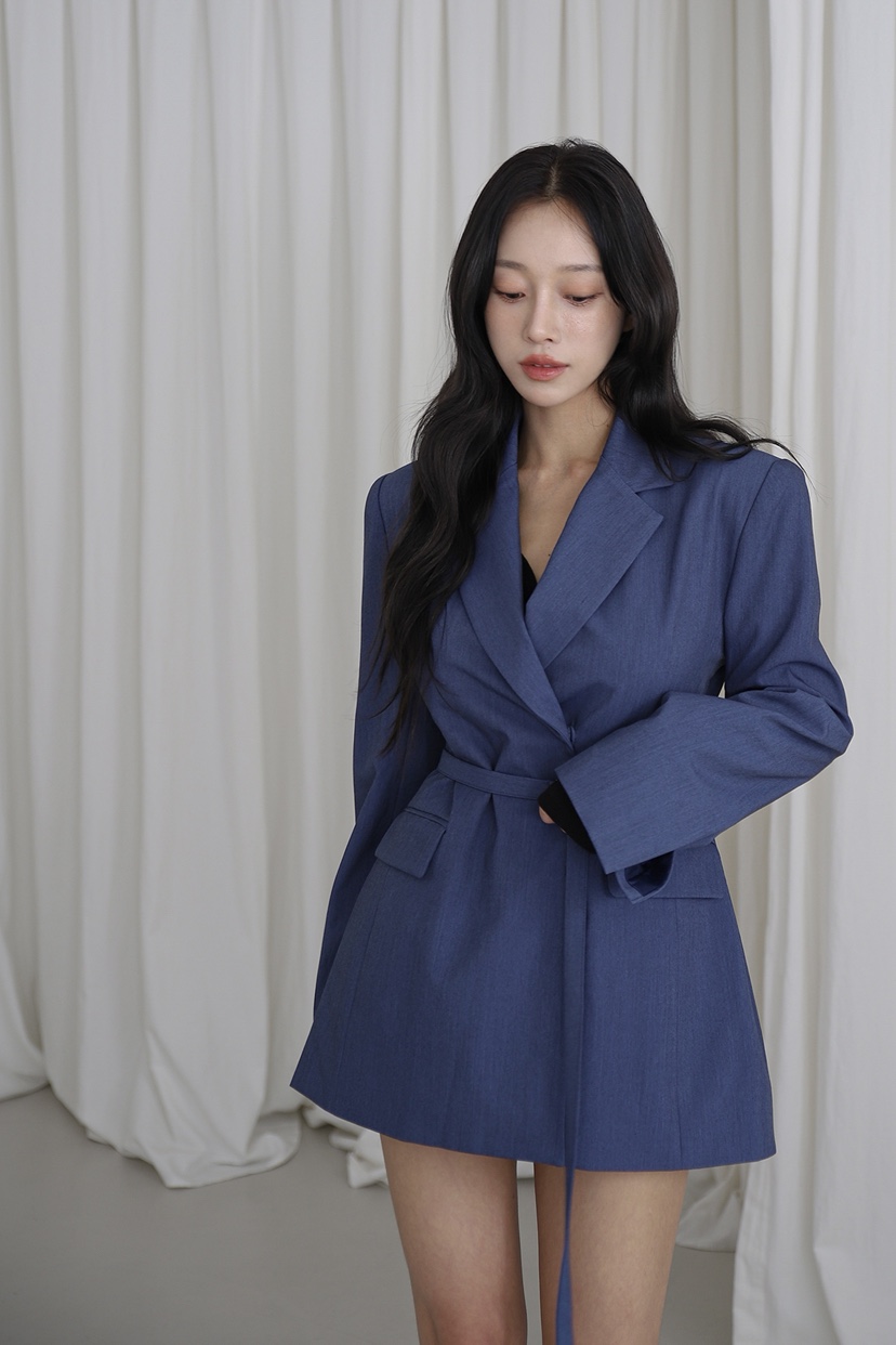 SLIT韓國代購㊣女士新款真品推薦時尚熱賣休閑25秋冬夾克含腰帶SLIT夾克