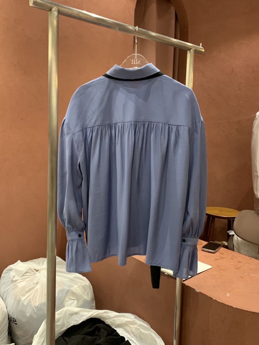 SLIT東大門㊣實拍女裝新品25秋冬熱賣時尚襯衫蕾絲衫含領帶SLIT襯衫/蕾絲衫