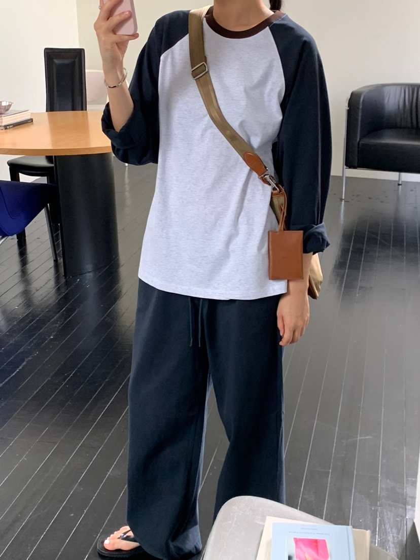 REGULARLY/PLACOR韓國代購㊣女士新款人氣職業長袖T恤插肩REGULARLY/PLACOR長袖T恤