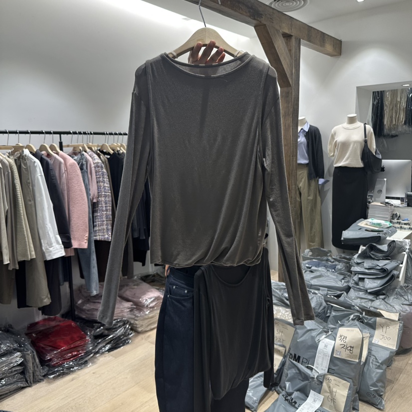BRUNI/RICOTTA東大門㊣直郵女裝新品25秋冬時尚休閑長袖T恤BRUNI/RICOTTA長袖T恤