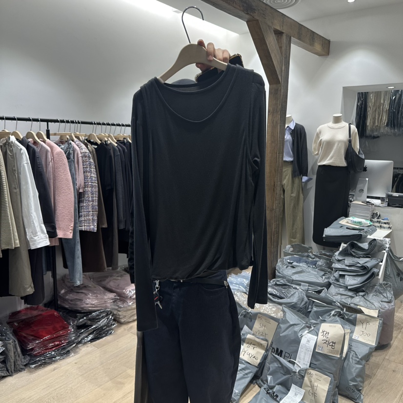BRUNI/RICOTTA東大門㊣直郵女裝新品25秋冬時尚休閑長袖T恤BRUNI/RICOTTA長袖T恤圖色2
