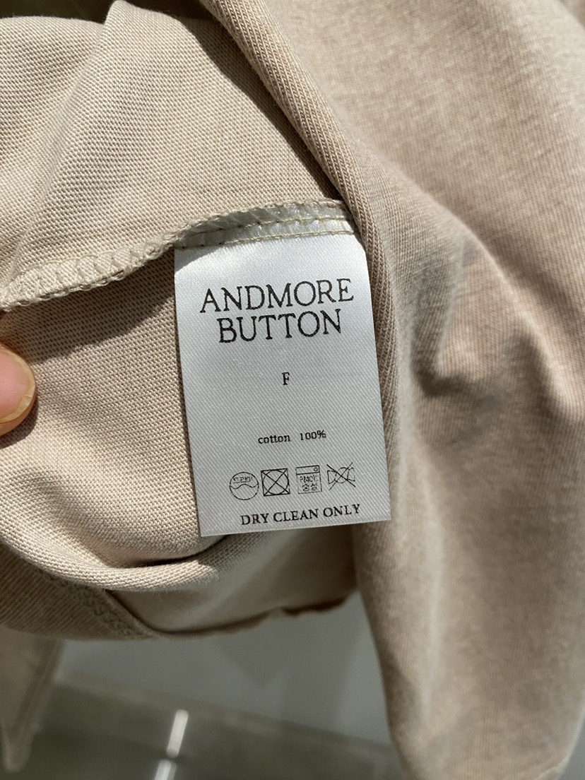 ANDMORE BUTTON韓國代購㊣女士新品25秋冬熱賣長袖T恤短款ANDMORE BUTTON長袖T恤