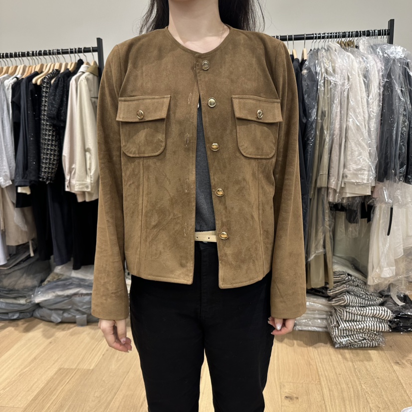 M.G.N韓國代購㊣女士新品人氣25秋冬時尚推薦熱賣夾克絨面革MAGNET夾克圖色2
