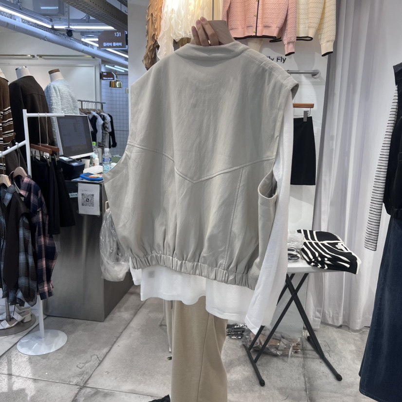 FLY FLY東大門㊣實拍女裝新款推薦休閑熱賣馬甲不含內搭口袋FLY FLY馬甲