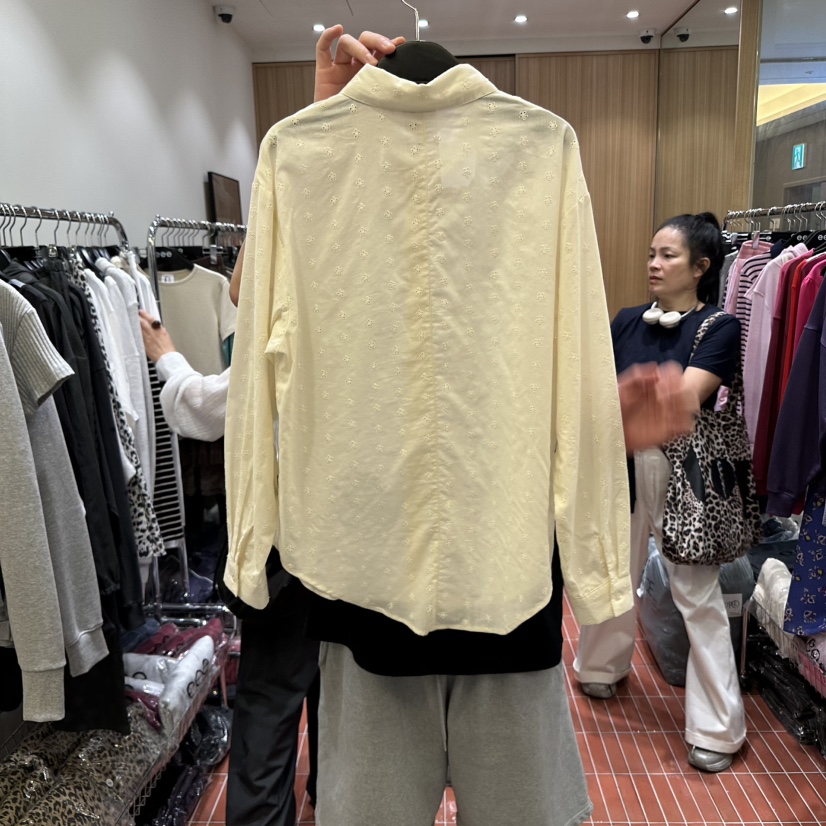 E/E/E韓國代購㊣女士新品真品休閑時尚推薦職業襯衫蕾絲衫E/E/E襯衫/蕾絲衫