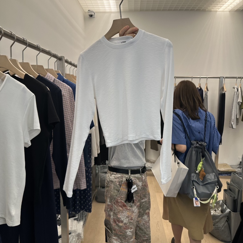 LTMS東大門㊣實拍女裝新品推薦休閑時尚職業25秋冬長袖T恤短款LTMS長袖T恤