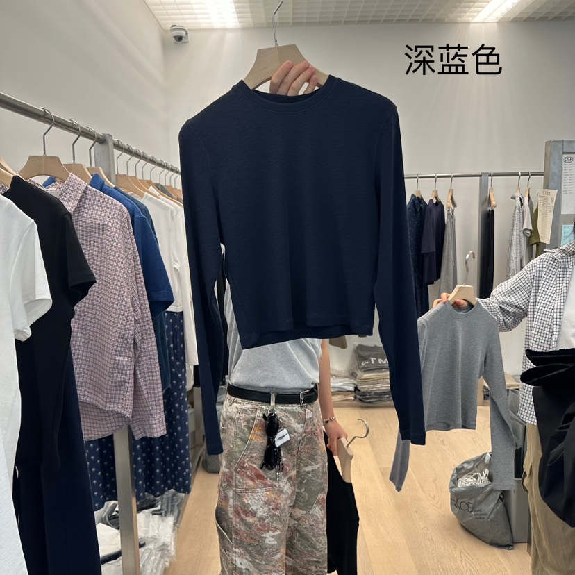 LTMS東大門㊣實拍女裝新品推薦休閑時尚職業25秋冬長袖T恤短款LTMS長袖T恤圖色2