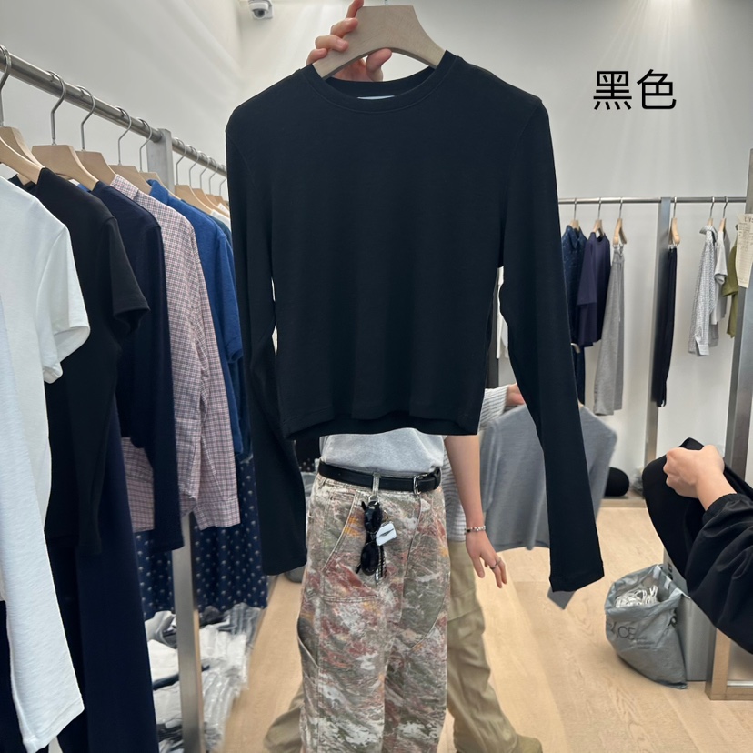 LTMS東大門㊣實拍女裝新品推薦休閑時尚職業25秋冬長袖T恤短款LTMS長袖T恤圖色3