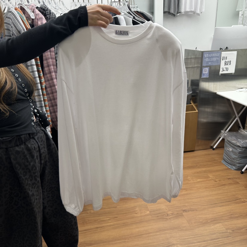 GABIZON東大門㊣直郵女士新品25秋冬時尚真品休閑長袖T恤綁帶GABIZON長袖T恤圖色2