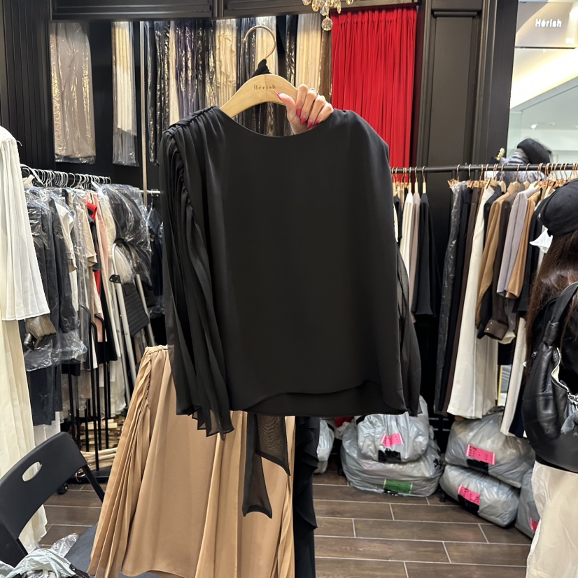 HERISH東大門㊣直郵女裝新品休閑真品時尚襯衫蕾絲衫含脖帶Herish襯衫/蕾絲衫圖色3
