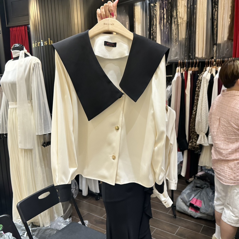 HERISH東大門㊣直郵女士新款熱賣真品時尚推薦25秋冬襯衫蕾絲衫Herish襯衫/蕾絲衫