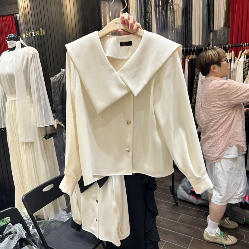 HERISH東大門㊣直郵女士新款熱賣真品時尚推薦25秋冬襯衫蕾絲衫Herish襯衫/蕾絲衫圖色2
