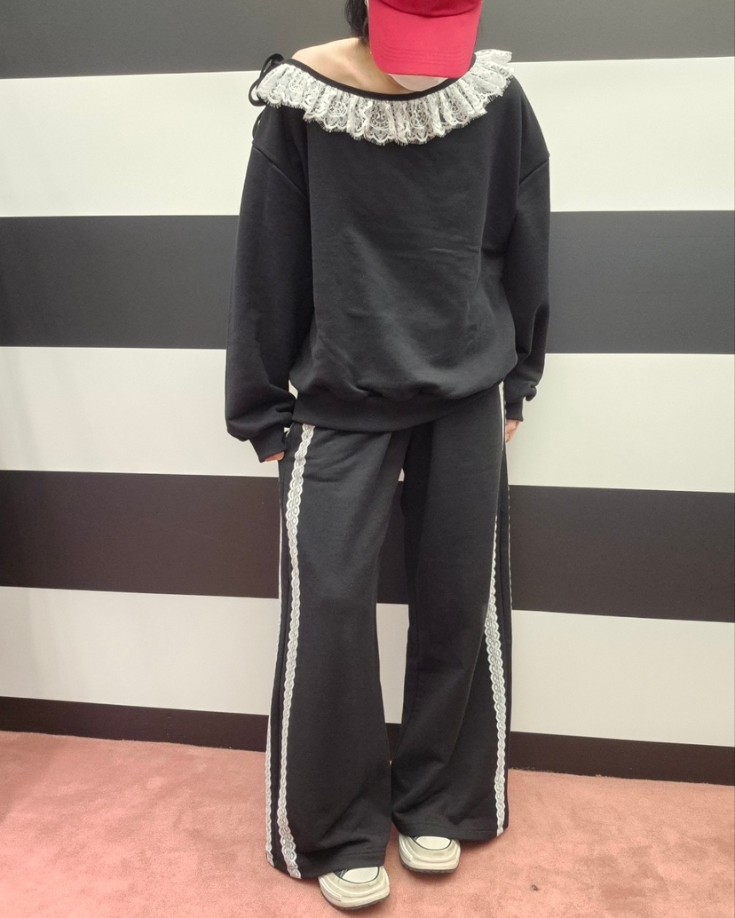 DAILY MOMENT韓國代購㊣女士新品時尚休閑真品熱賣衛衣蕾絲DAILY MOMENT衛衣