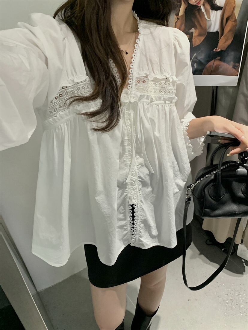 OLA東大門㊣直郵女士新品休閑推薦真品人氣熱賣時尚襯衫蕾絲衫mellor/OLA襯衫/蕾絲衫