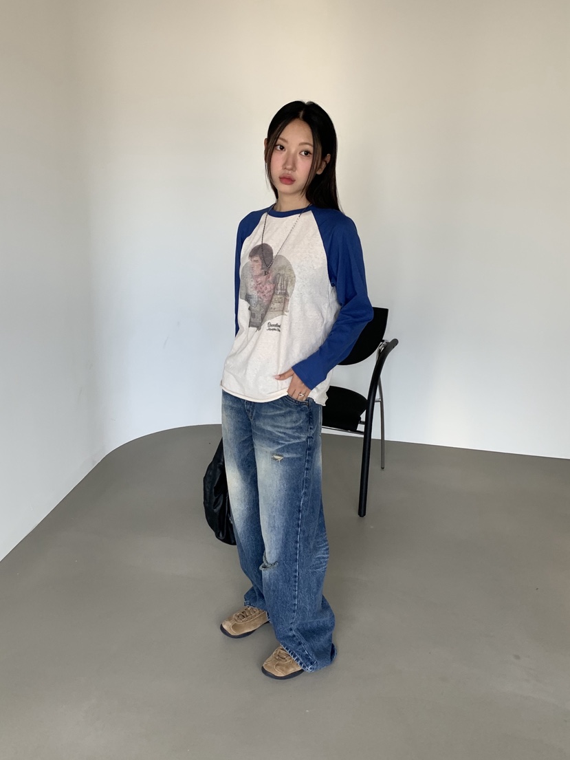 SUNDER MARKET韓國代購㊣女士新品人氣25秋冬職業休閑長袖T恤SUNDER MARKET長袖T恤