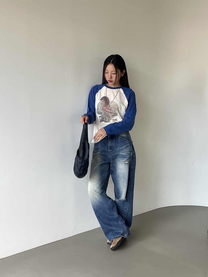 SUNDER MARKET韓國代購㊣女士新品人氣25秋冬職業休閑長袖T恤SUNDER MARKET長袖T恤