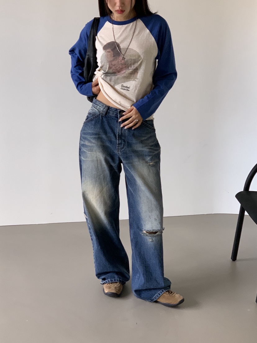 SUNDER MARKET韓國代購㊣女士新品人氣25秋冬職業休閑長袖T恤SUNDER MARKET長袖T恤