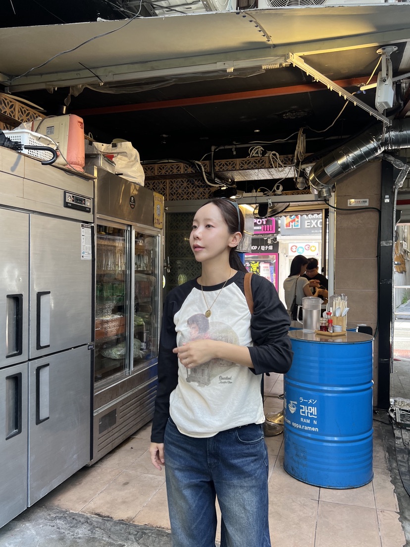 SUNDER MARKET韓國代購㊣女士新品人氣25秋冬職業休閑長袖T恤SUNDER MARKET長袖T恤