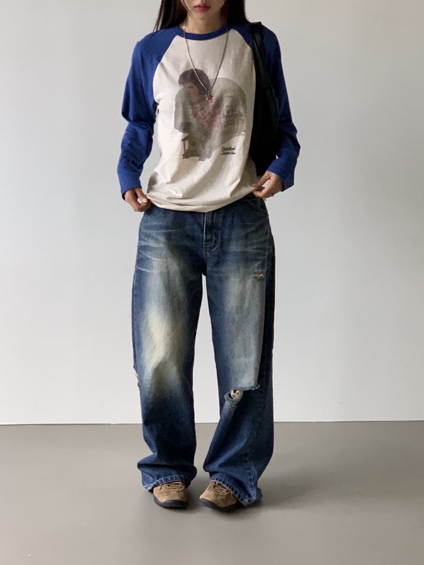 SUNDER MARKET韓國代購㊣女士新品人氣25秋冬職業休閑長袖T恤SUNDER MARKET長袖T恤圖色2