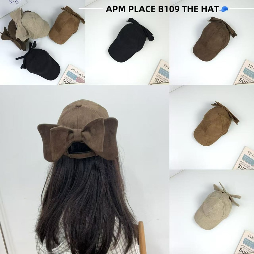 THE HAT-P東大門㊣代購女士新款人氣25秋冬休閑帽子絨面革THE HAT帽子