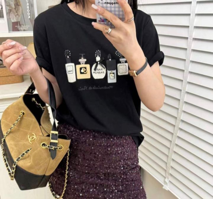 RICO東大門㊣直郵女裝新品25秋冬職業人氣真品推薦時尚休閑T恤bling bling/RICOT恤
