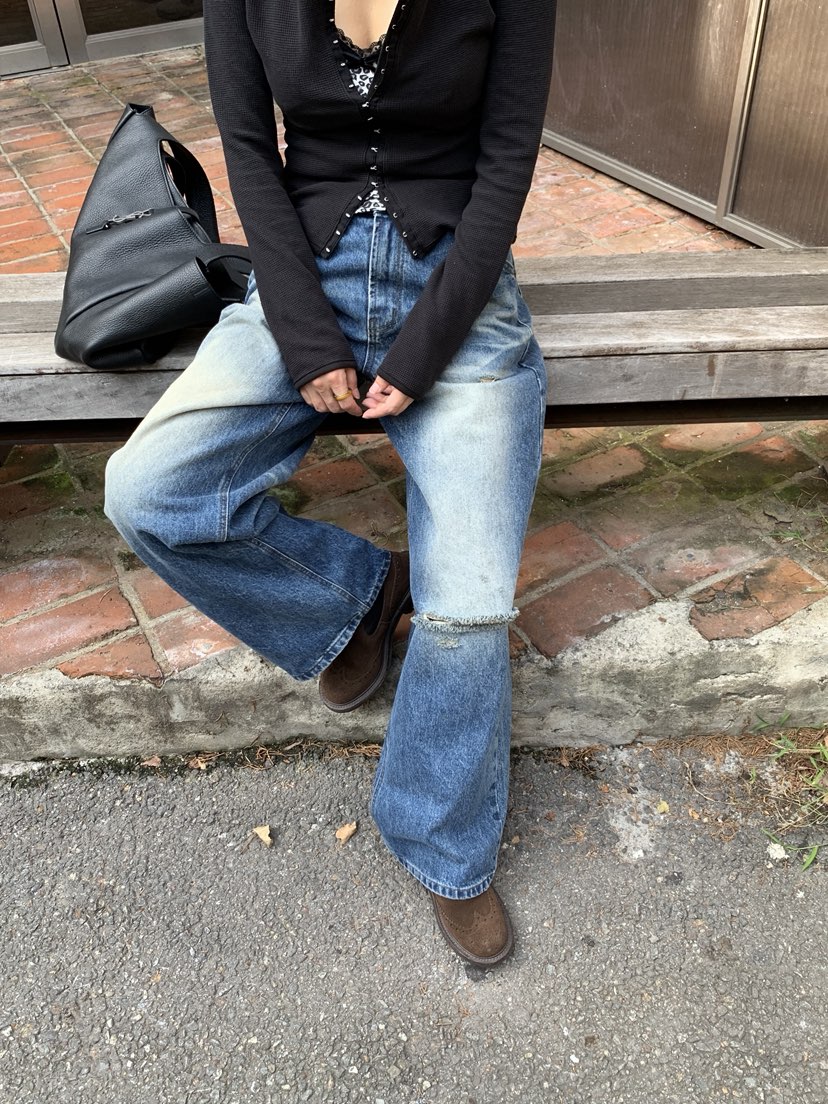 SUNDER MARKET東大門㊣實拍女士新款休閑人氣牛仔褲雙口袋SUNDER MARKET牛仔褲