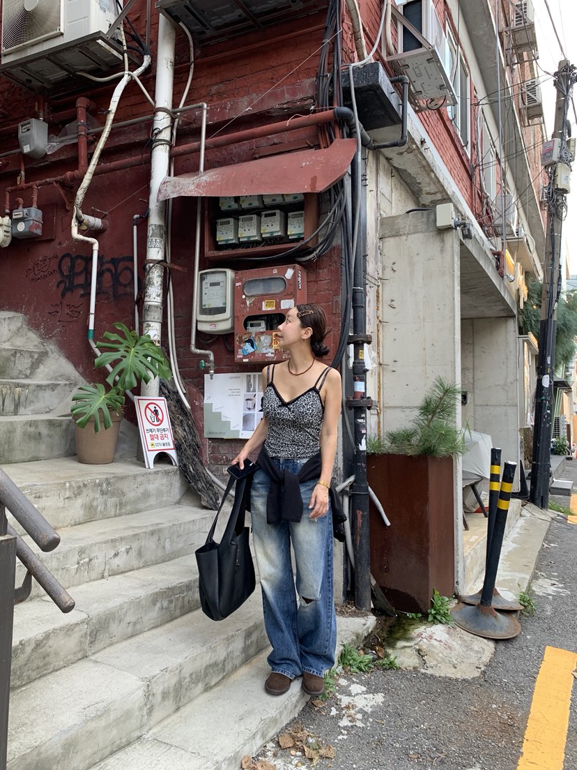 SUNDER MARKET東大門㊣實拍女士新款休閑人氣牛仔褲雙口袋SUNDER MARKET牛仔褲