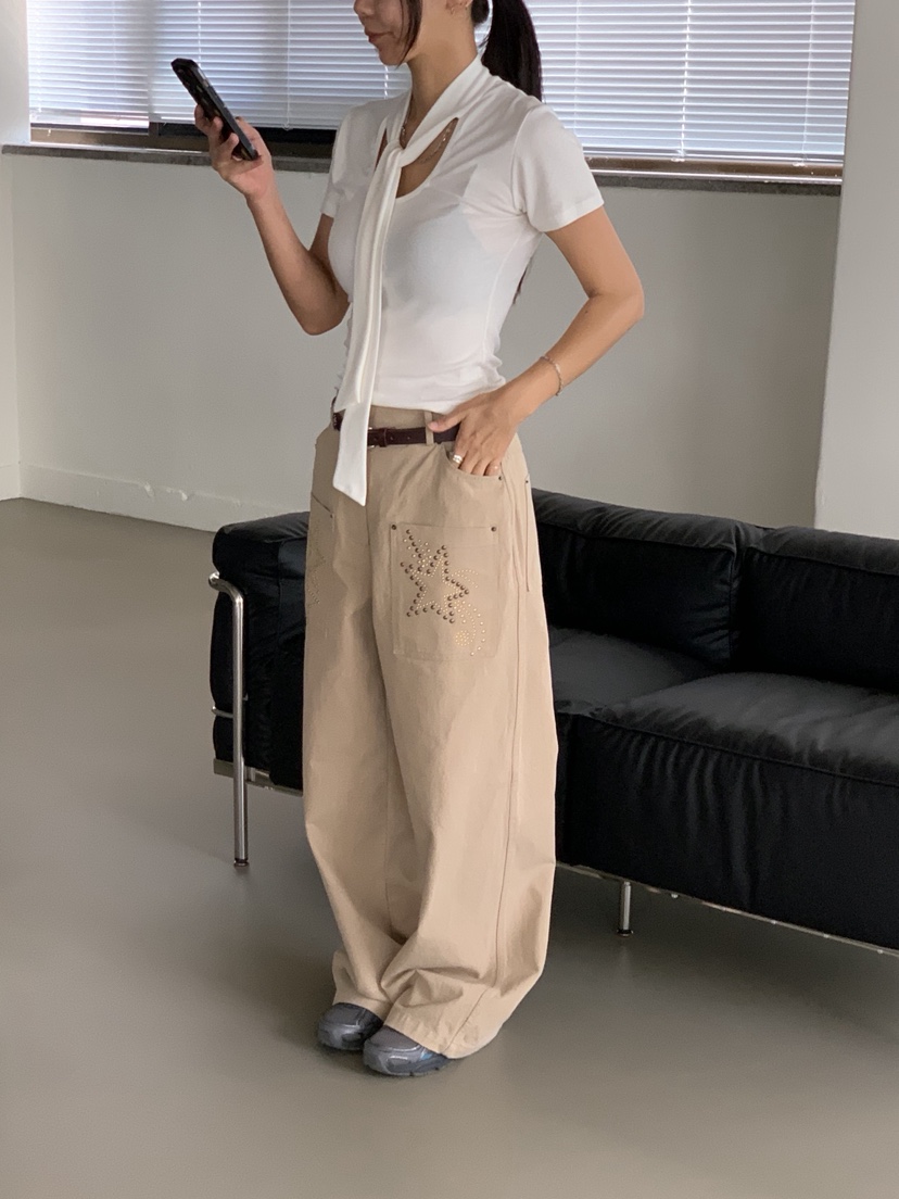 SUNDER MARKET東大門㊣代購女裝新款熱賣推薦休閑褲不含腰帶SUNDER MARKET休閑褲