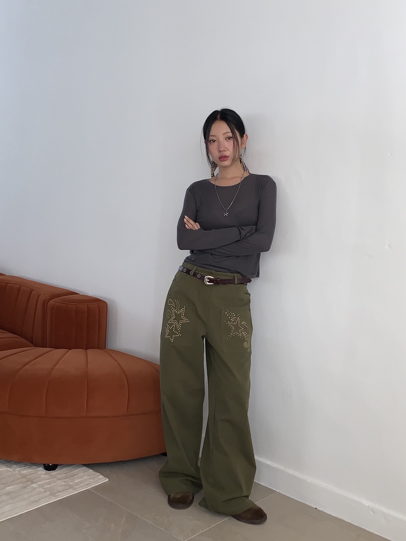 SUNDER MARKET東大門㊣代購女裝新款熱賣推薦休閑褲不含腰帶SUNDER MARKET休閑褲