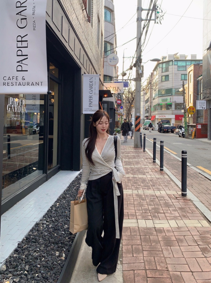 KC MARKET東大門㊣直郵女士新品真品時尚25秋冬職業長袖T恤KC MARKET長袖T恤