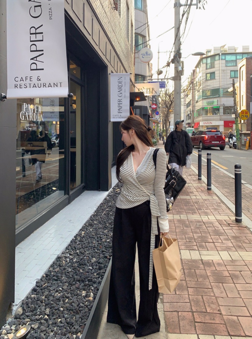 KC MARKET東大門㊣直郵女士新品真品時尚25秋冬職業長袖T恤KC MARKET長袖T恤圖色2