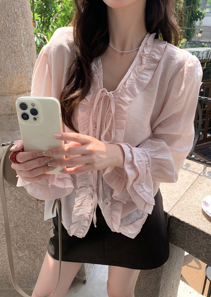 OLA韓國代購㊣女士新款熱賣推薦時尚職業休閑人氣襯衫蕾絲衫mellor/OLA襯衫/蕾絲衫