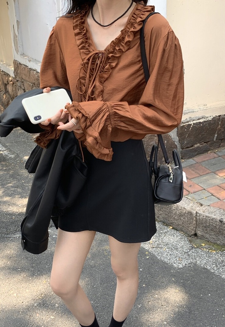 OLA韓國代購㊣女士新款熱賣推薦時尚職業休閑人氣襯衫蕾絲衫mellor/OLA襯衫/蕾絲衫