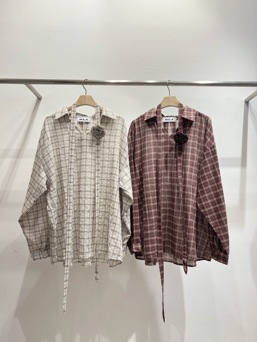 OLA東大門㊣代購女裝新品25秋冬熱賣時尚推薦襯衫蕾絲衫含脖帶mellor/OLA襯衫/蕾絲衫