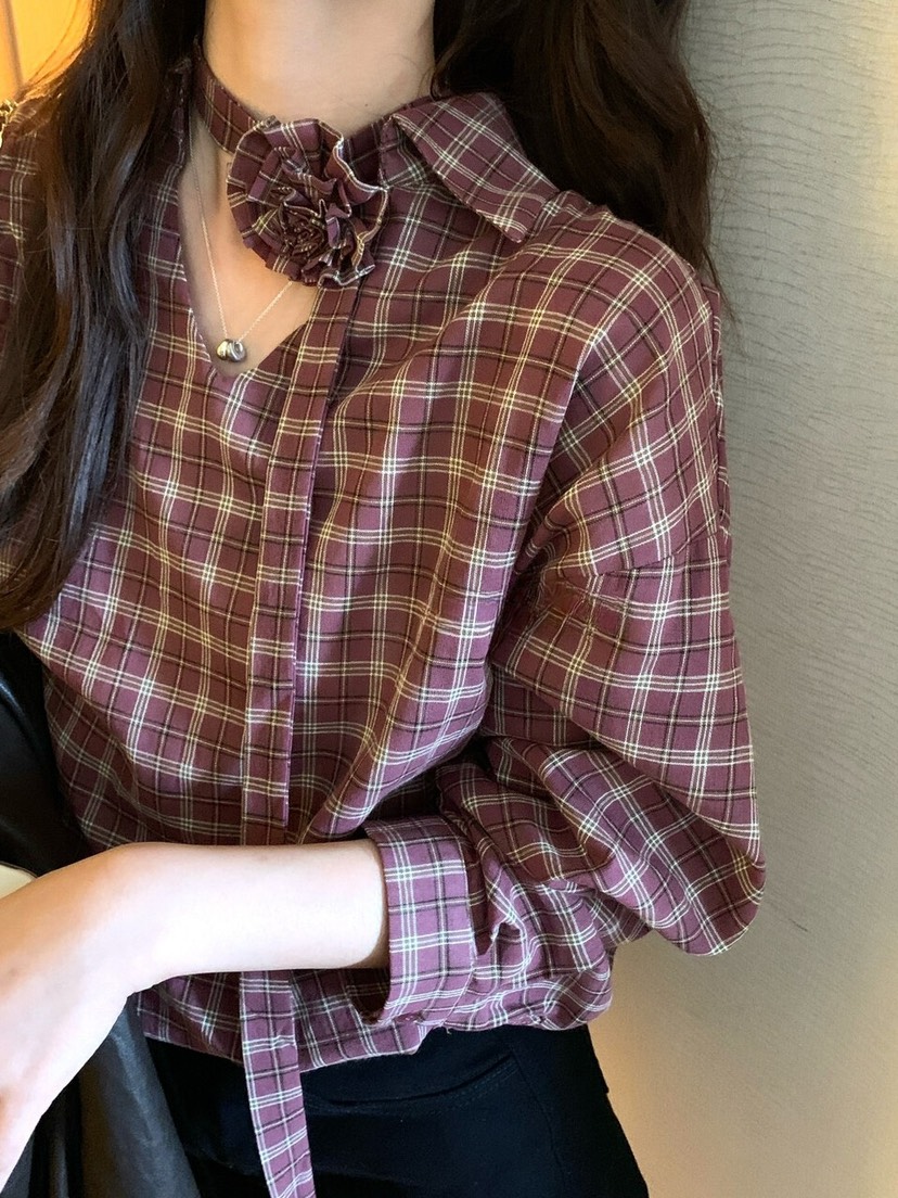 OLA東大門㊣代購女裝新品25秋冬熱賣時尚推薦襯衫蕾絲衫含脖帶mellor/OLA襯衫/蕾絲衫