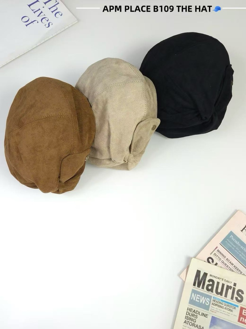 THE HAT-P韓國直郵㊣女裝新款熱賣25秋冬職業帽子天鵝絨貝雷THE HAT帽子