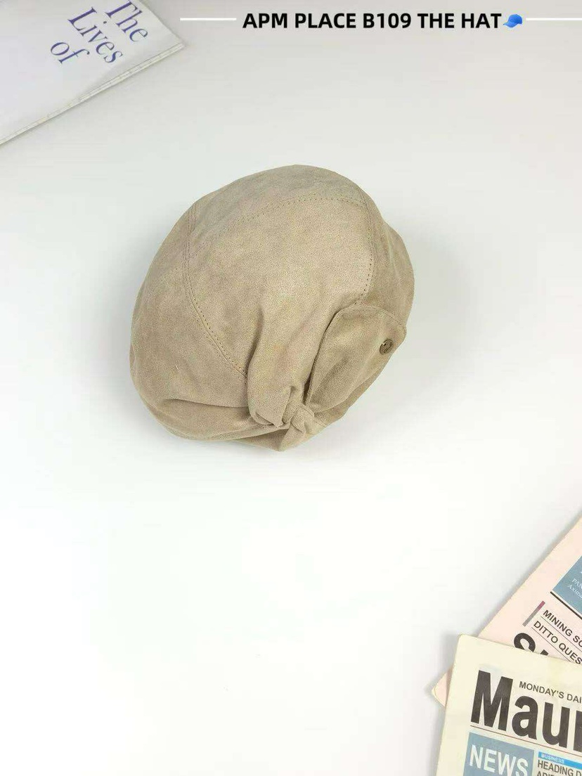 THE HAT-P韓國直郵㊣女裝新款熱賣25秋冬職業帽子天鵝絨貝雷THE HAT帽子圖色2