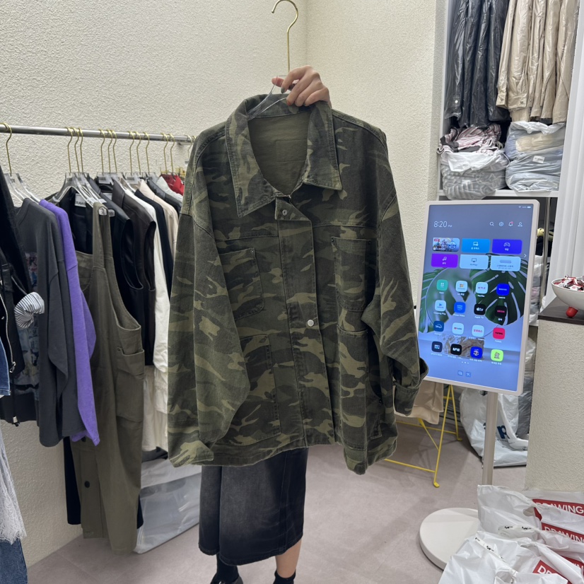 DRAWING東大門㊣實拍女裝新品職業人氣25秋冬時尚推薦夾克迷彩DRAWING夾克