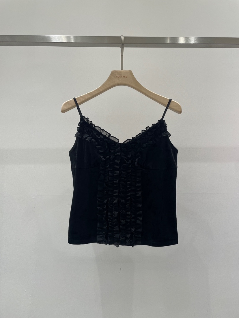 RE STYLE-Q東大門㊣實拍女士新品職業25秋冬吊帶背心天鵝絨RE STYLE吊帶/背心圖色2
