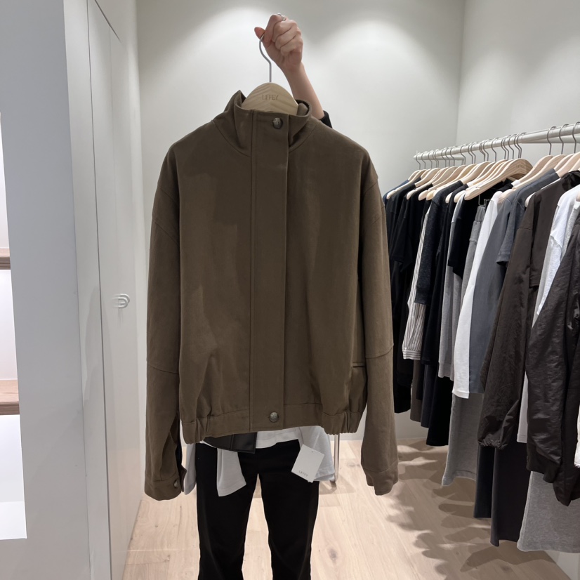 LIFFEY韓國代購㊣女裝新品25秋冬職業時尚熱賣夾克口袋棉質LIFFEY夾克圖色2