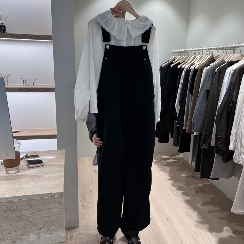LIFFEY東大門㊣實拍女士新品時尚背帶褲不含內搭工裝褲粗花呢LIFFEY背帶褲