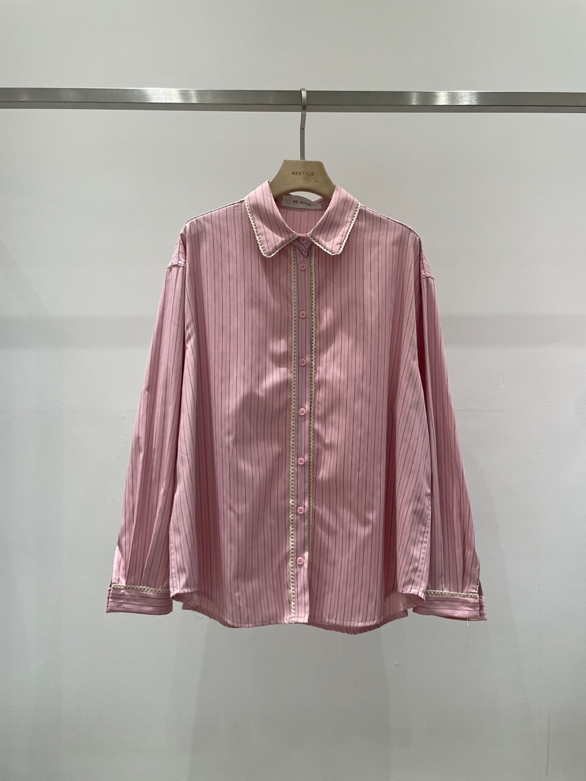 RE STYLE-Q東大門㊣代購女士新品職業熱賣25秋冬襯衫蕾絲衫RE STYLE襯衫/蕾絲衫