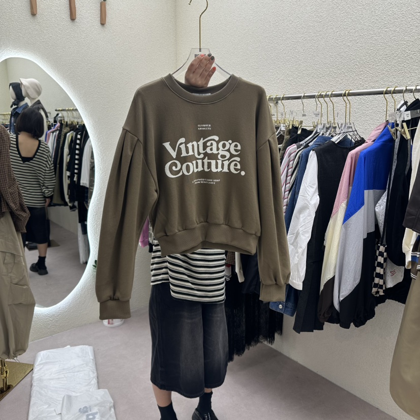 DRAWING東大門㊣實拍女裝新款休閑職業人氣熱賣真品衛衣復古DRAWING衛衣圖色3