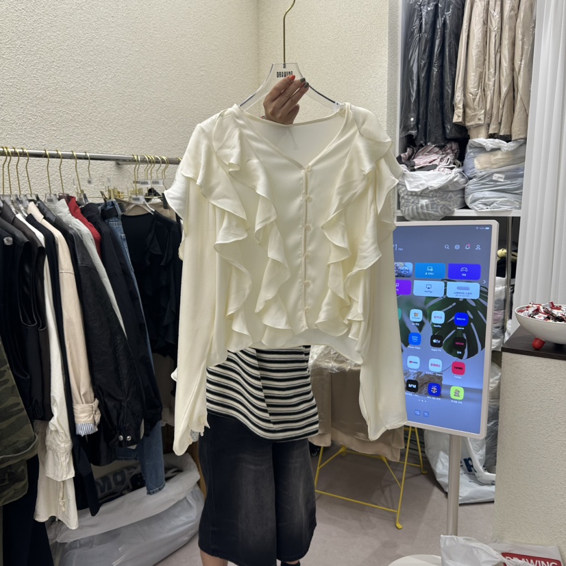 DRAWING東大門㊣代購女士新品人氣真品職業25秋冬襯衫蕾絲衫DRAWING襯衫/蕾絲衫