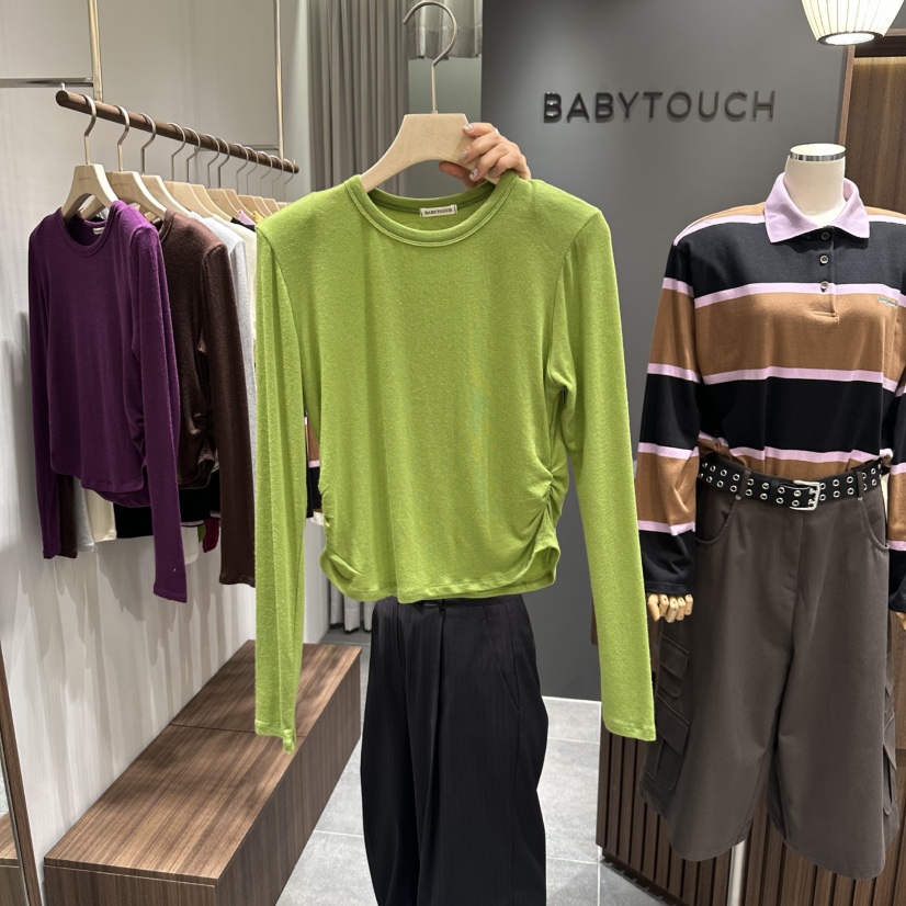 BABYTOUCH東大門㊣代購女裝新品25秋冬人氣時尚長袖T恤羊毛BABYTOUCH長袖T恤圖色2