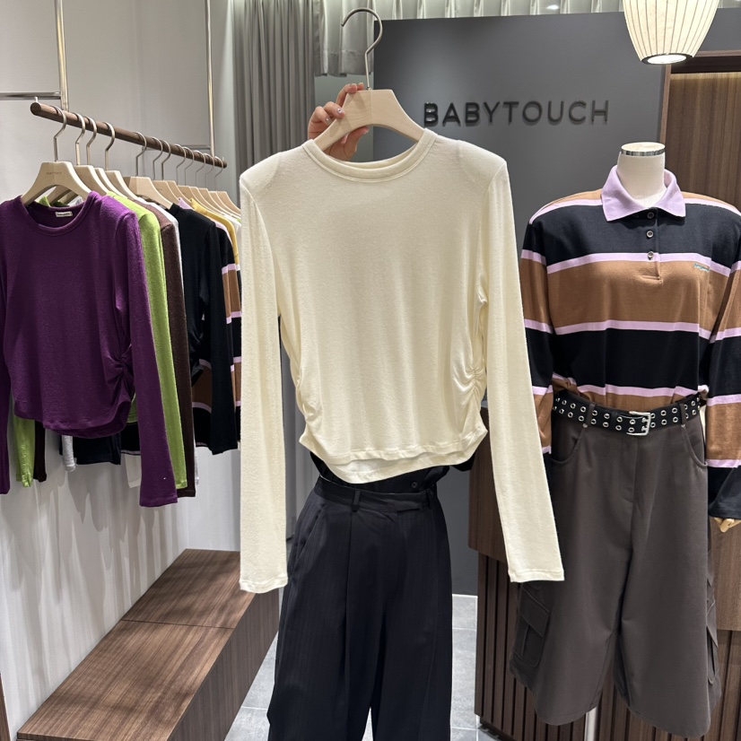 BABYTOUCH東大門㊣代購女裝新品25秋冬人氣時尚長袖T恤羊毛BABYTOUCH長袖T恤圖色5